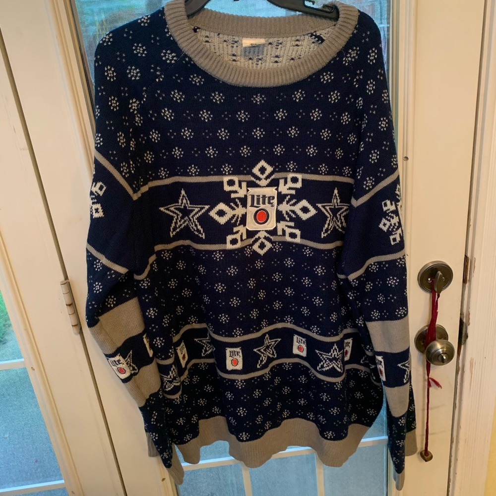 Men’s Miller Lite Dallas Cowboys Ugly Sweater 4XL